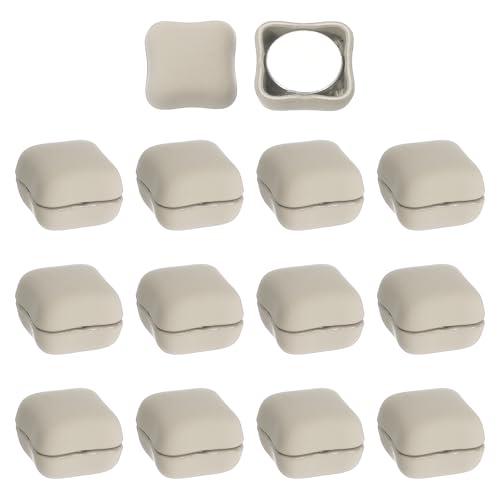 Hijab Magnetic Pins, Strong Hijab Pins Square Magnetic Buttons Pinless Headscarf Clips - Fitting for (Clothing - Dress - Scarf - Women) 12 Pack & 0.4 in & Khaki - color: Khaki