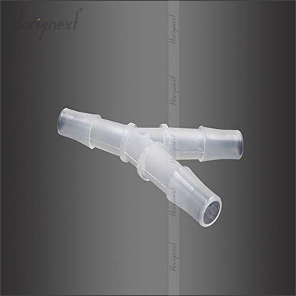 3/8" Polypropylene Y-Shaped 3-Way Barbed Hose Fitting, 10 Pcs | Y-shaped design splits one inlet into two angled outlets for air hoses and water pipes; supports routing and repair projects - style: 10pcs, 3/8" O.D.