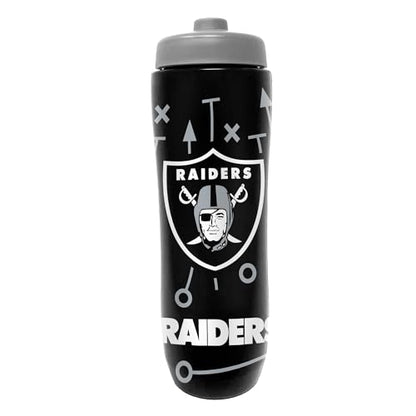 Party Animal NFL Football Squeeze Bottle, 32 oz BPA-Free Sports Water Bottle with Quick Flow for Kids & Adults, Las Vegas Raiders - color: Las Vegas Raiders