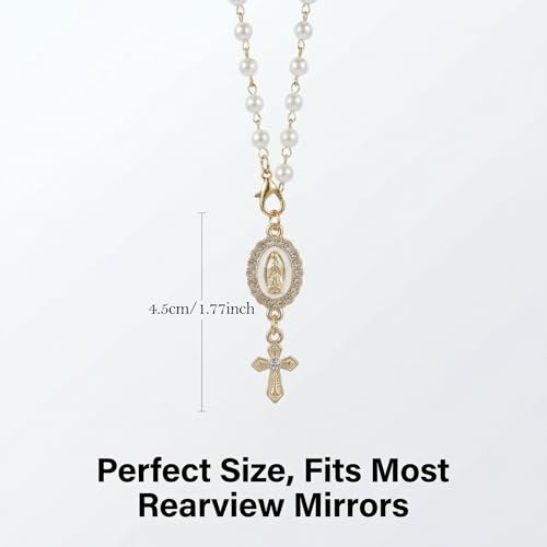 Steering Wheel Charm Cross Car Rosary for Rearview Mirror, Catholic Gift - style: B