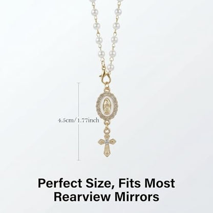 Steering Wheel Charm Cross Car Rosary for Rearview Mirror, Catholic Gift - style: B