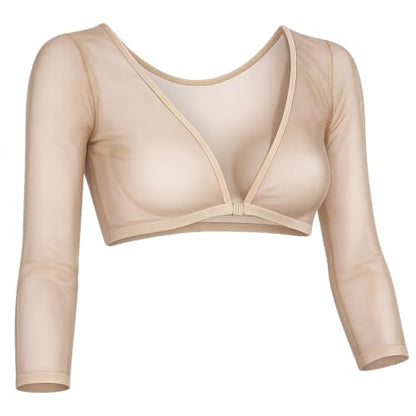 Sleevey Wonders Women’s 3/4 Length Slip-On Mesh Sleeves - color: Nude, size: Medium