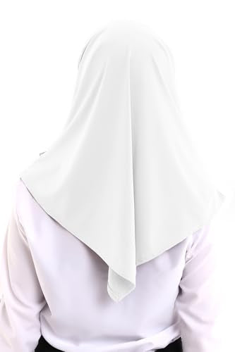 ihvan online, Hijab Scarves for Women, Ready to Wear, Lightweight and Comfortable Headscarf, Instant Turban, Jersey, Presewn - color: White