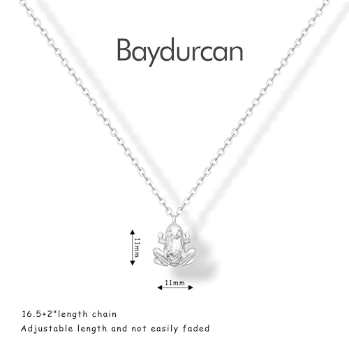 Baydurcan 여성용 실버 목걸이, 악마의 눈 앙크 리본 목걸이, 친구 자매 생일 Just Because 크리스마스 선물 - style: 개구리