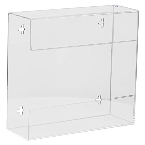 Kantek Wall Mounted Acrylic Glove Box Holder Dispenser, Double (2) Box Capacity, for Use in Food Service, Healthcare, Hospitals, Restaurants, 10.3" x 3.8" x 10.7", Clear - size: Full