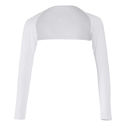 LoveinDIY Full Arm Sleeves Shrug Hijab Ramadan Islamic Stretchy Modal One Piece - color: White