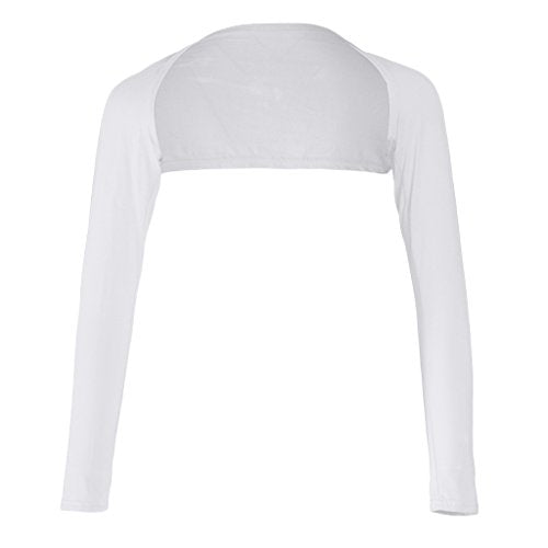 LoveinDIY Full Arm Sleeves Shrug Hijab Ramadan Islamic Stretchy Modal One Piece - color: White