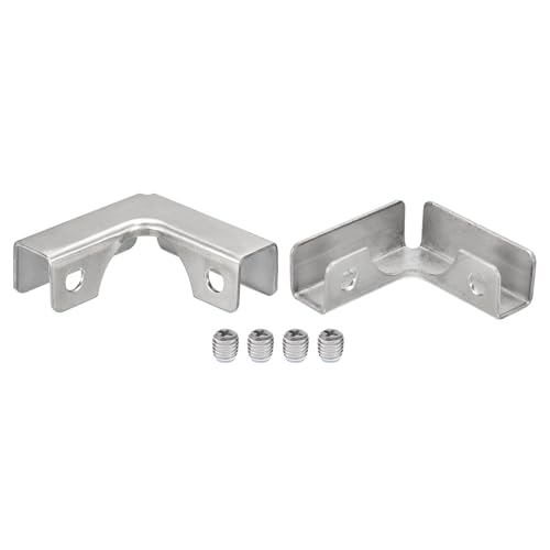 uxcell Glass Fixing Clip, 2pcs for 10-12mm 304 Stainless Steel L-Shaped Glass Connector Combination Bracket Reinforced Clamp for Glass Display Cabinet, Fish Tank - size: 10-12mm