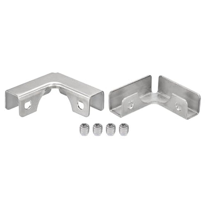 uxcell Glass Fixing Clip, 2pcs for 10-12mm 304 Stainless Steel L-Shaped Glass Connector Combination Bracket Reinforced Clamp for Glass Display Cabinet, Fish Tank - size: 10-12mm