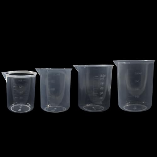 Measuring Cups, 4 Pcs, 50ml/100ml/150ml/300ml | Clear Transparent, Plastic Graduated Beakers, Lab Liquid Mixing, Kitchen Cooking Medicine - size: 50ml/1.7oz, 100ml/3.4oz, 150ml/5.1oz, 300ml/10.2oz, style: 4 Pcs
