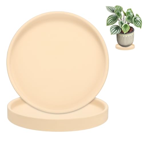 M METERXITY 2-Pack Plant Saucers, 5.7 Inch ID Anti-Rot Root Ceramic Flower Pot Plant Saucers for Indoor/Outdoor, Round Flowerpot Drip Tray [6.1 Inch OD, Unglazed] - color: Unglazed, size: 5.7 Inch