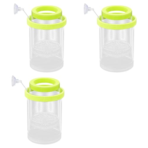 3PCS Aquariums Isolation Box for Protecting Fish and Shrimp from Larger Tanks Inhabitant Growth and Breeding Fish Breeding Box - color: Small green suction