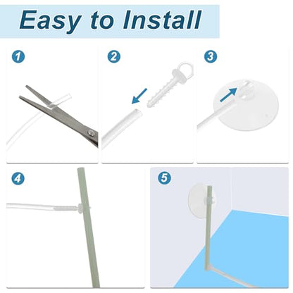 Aquarium Floating Plant Corral, Floating Plant Fence for Aquarium with Suction Cups, Aquarium Floating Plant Fence for Fish Tank and Aquarium, 35.43", 1 Set