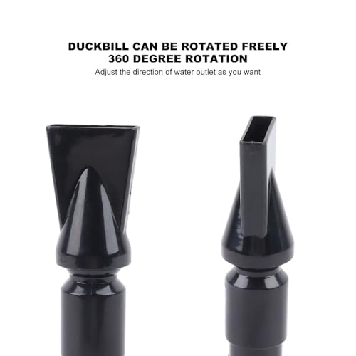 Black Plastic Aquarium Water Outlet Rotatable Elbow Pipe Fitting Fish Tank Nozzle Duckbill Sprinkler Aquarium Canister Filter(M) - size: M