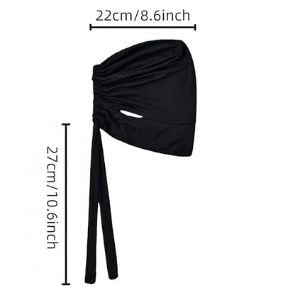 Jersey Hijab Undercap with Earhole, Slouchy Stretch Beanie Inner Caps, Breathable Under Scarf Liner Cap (1PC/3PC) - color: White+pink+beige