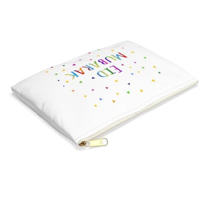 3dRose Eid Mubarak - happy Eid blessing after Ramadan Islamic Muslim holidays Accessory Pouch Large - size: Large