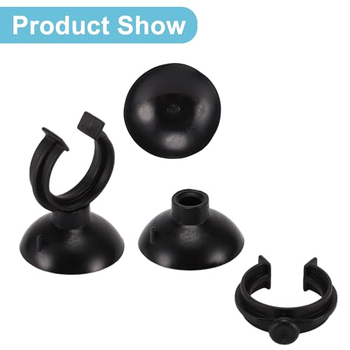 Aquarium Suction Cup, Aquarium Sucker Clip, Suction Cups Airline Tubing Holder, Fish Tank Accessories for Aquarium Fish Tank, Black, 0.79" 20 Pcs 20 Pcs