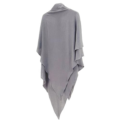 khalat Womens Muslim Prayer Dress Front Zipper Kaftan Islamic Robe Modest Solid Abayas for Women Muslim - color: Light Gray+hijab