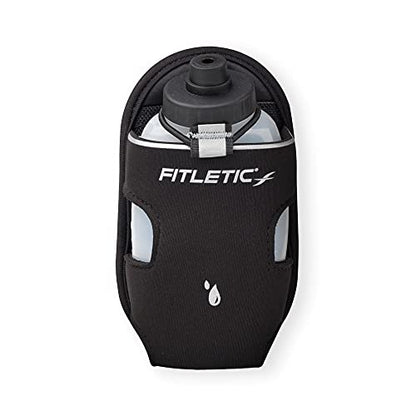Fitletic - Extra Mile Holster Bottle Add-On, Water Bottle Holder with Clear Water Bottle for Running Belt, Hydration - color: Black - Single, size: 8 Ounces