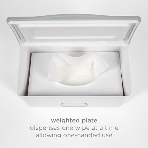 Ubbi Baby Wipes Dispenser, Baby Wipes Case, Baby Wipes Holder With Weighted Plate, Keeps Wipes Fresh And Non-Slip Rubber Feet, Gray | Rubber Seal Keeps Wipes Fresh, Non-Skid Feet, Holds Standard Pack of Wipes, Baby Changing Station Essential - color: Gray