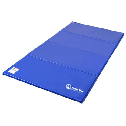 Tumbl Trak Gymnastics Folding Tumbling Panel Mat - color: Royal Blue, size: 4'x8'x2"