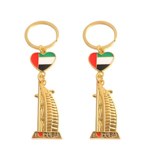 2pcs dubai buildings keychain, dubai travel souvenir keychain, bag car decoration key chain - style: Style 4