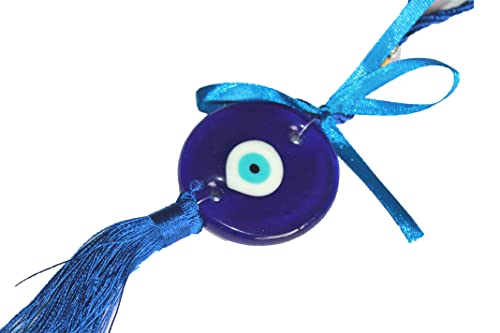 IS4A Talisman - Single Glass Evil Eye Protection - Good Luck Charm, Home, Office, Car Decoration, Blessing Ornament, Reflects Negative Energy (11 Inch) - size: 11 Inch