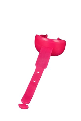 DAMAGE CONTROL Pacifier Football Mouth Guard – Permanent Strap – Hot Pink | Youth Football Mouthpiece, No Boiling, Breathable Design, Protects Lips & Teeth, Works with Braces - color: Hot Pink