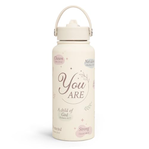 Christian Water Bottle 32oz Stainless Steel Insulated with Lid, Inspiration Gifts for Women, Religious Gifts for Mom Friends Ladies Sisters on Birthday Mother's Day Christmas - color: Christian 1