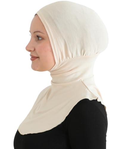 Prien Sport Hijab For Women, Muslim Head Scarf, Flexible Turban Girls, Chic Islamic Wear For Gym, Neck Collar Bonnet Viscose - color: Beige