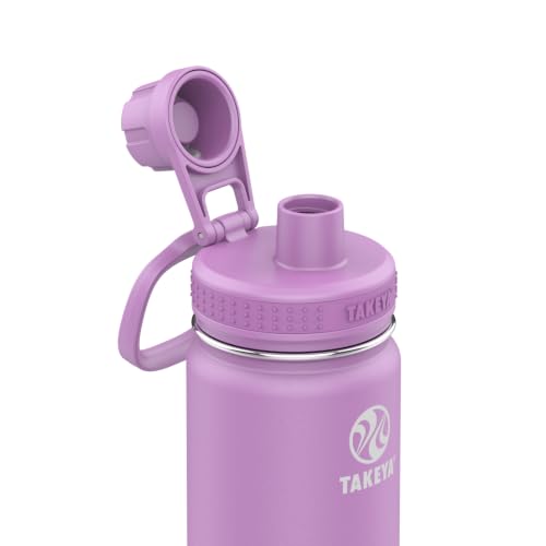 Takeya Actives Insulated Stainless Steel Water Bottle with Spout Lid, 18 oz, Lilac - color: Lilac, size: 18 Ounces
