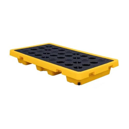 Modular Leak Platform/Grid Pads.Modular Spill Containment Tray - Heavy-Duty Oil Drum Holding Platform, Leak-Proof Spill Pallets for Safe Storage and Environmental Protection，（Yellow，127 * 67 * 1 - size: 127*67*17cm