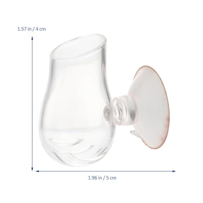 Garneck Glass Aquarium Fish Feeder Cup Worm Bait Container Fish Tank Feeding Cup for Aquarium Use