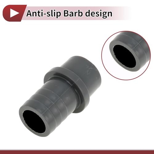 Plastic Hose Barb Fitting 1-1/4" x 1.2" Barb OD Straight Through Pipe Connector Grey 5 Pcs - color: Gray, size: 1-1/4"x 1.2" OD