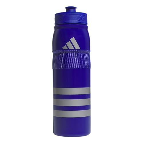adidas 750 ML (28 oz) Stadium Refillable Plastic Sport Water Bottle - color: Bold Blue/Grey/Bold Blue