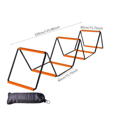 Qianly Agility Ladder, Speed Ladder, Foldable Portable Football Footwork Ladder, Agility Training Equipment for Workout, 8 Grids with Bag