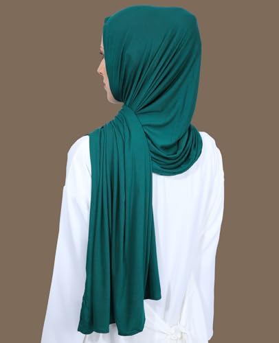 Non-See Through Instant Jersey Cotton Hijab Scarf for Women, Ready to Wear Muslim Head Scarf - color: Coffee