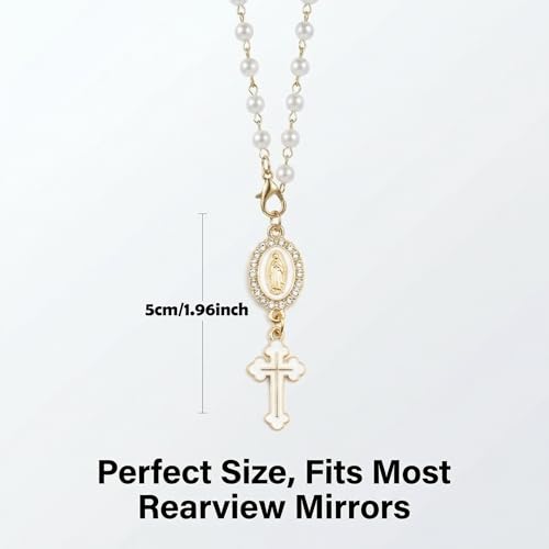 Steering Wheel Charm Cross Car Rosary for Rearview Mirror,Religious Gift - style: C