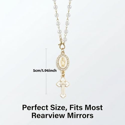 Steering Wheel Charm Cross Car Rosary for Rearview Mirror,Religious Gift - style: C