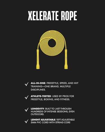 Swissskip Speed Jump Rope by Dayan Kolev, 5mm PVC Skipping Rope, Great for Beginners and Advanced Athlets, Designed for Fitness, Cardio, Boxing & CrossFit, Adjustable length with Unbreakable Handles - color: Yellow