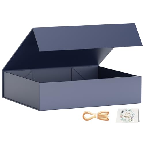 PSHVYM Gift Box 11.5x7.8x3 In, Blue Gift Boxes with Lids for Presents - color: Blue