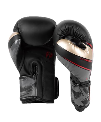 Venum Elite Evo Boxhandschuhe - color: Black/Gold/Red, size: 10 oz