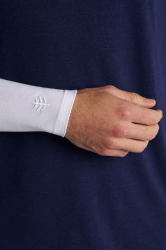 Coolibar Men's Sun Arm Sleeves - UPF 50+ Sun Protection - Navagio - color: White, size: Large-X-Large