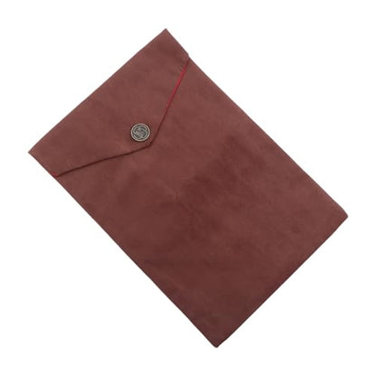 Hemobllo Buddhist Pouch Bag Scripture Organizer Coffee Color Velvet Storage Case Wrapping Pouch for Travel and Religious Texts Carrying
