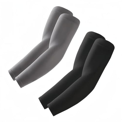 ROXUN Arm Sleeves, Cooling UV Sun Protection Sports Compression for Men/Women - color: 2 Pairs - Black+dark Gray