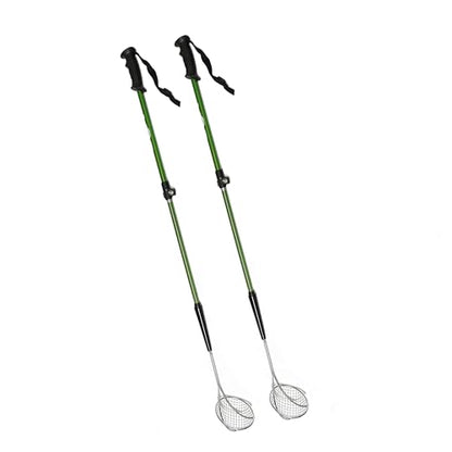 VOS Sand Sifter 2-Pack | Adjustable Handle 21"–33" | Stainless Steel Beach Scoop for Seashells, Shark Teeth & Sea Glass | Lightweight Aluminium, Rust-Resistant – Green - color: Green