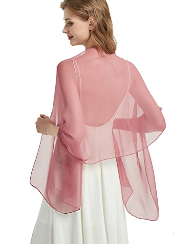 PANTONIGHT Long Chiffon Sheer Scarf For womens - color: 071 Mauve