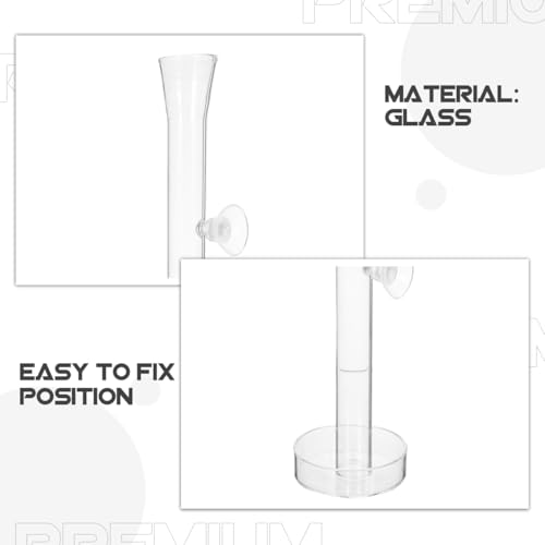 POPETPOP Aquarium Fish Feeder Tube and Feeding Dish Set 9.84In Transparent Shrimp Feeder Tray Leak-Resistant Easy to Fix for Freshwater Tank - size: 25x3x3cm