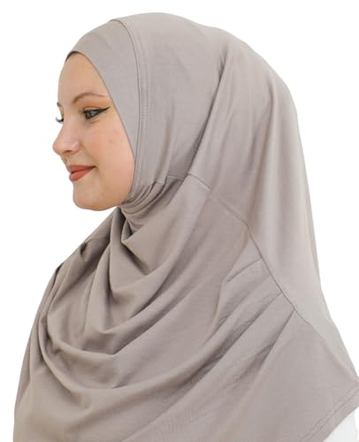 Prien Ready To Wear Hijab For Women, Instant Turban, Soft Muslim Scarf For Prayer, Long Hijabs, Islamic Clothes, Jersey Abaya - color: Light Mink