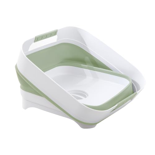 Collapsible Wash Basin for Baby Bottles - 2.4 Gallons Portable Wash Bin for RV Camping Sink, Space-Saving Dish Tub.Laundry & Utility Room Sinks (Green) - color: Green